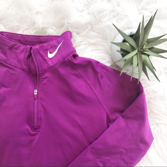 {SOLD} NIKE Pro Combat Quarter Zip Purple Medium - Picture 2 of 4